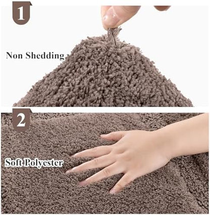 SHACOS Soft Microfiber Coffee Bathroom Rugs Sets 2 Pieces 32x20 inch