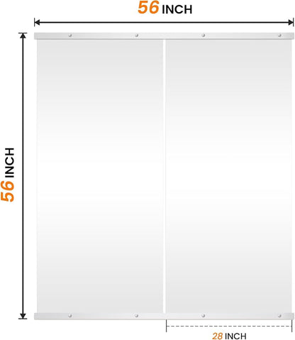 Home Gym Mirror for Wall, 56x28x2PCS Frameless Full Length Mirror, Silver | HD Shatterproof Glass, Easy Wall Mount, Large Body Mirrors for Home Gym, Workout, Bedroom, Garage