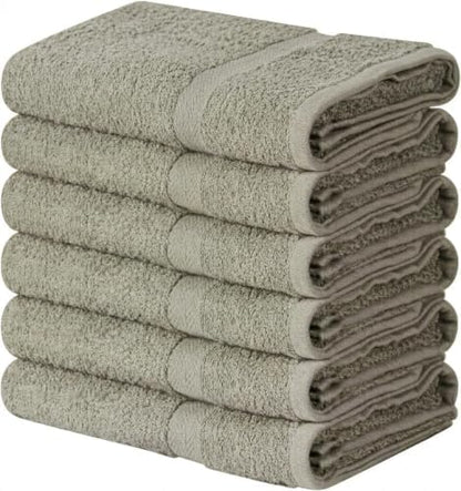 Towel and Linen Mart Cotton White 6 Pack Bath Towel Set,Quick Dry,Absorbent,Light Weight, Soft Feel, Premium Towels for Hotel, Spa and Bathroom (24 x 48) (Silver, 24 X 48 6 Pack)