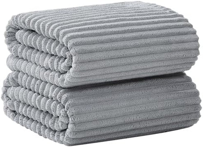 2 Piece Bath Sheets, 40"x80" Microfiber Bath Towels, Grey