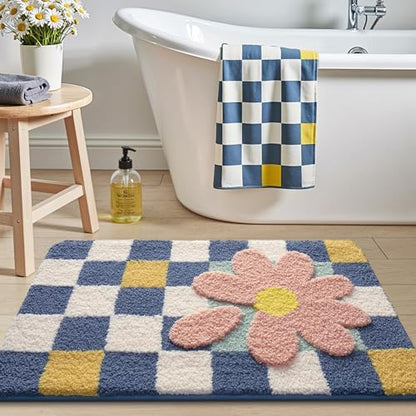 LUMI Bathroom Rug 16x24, Soft Absorbent Microfiber Bath Mat, Non Slip