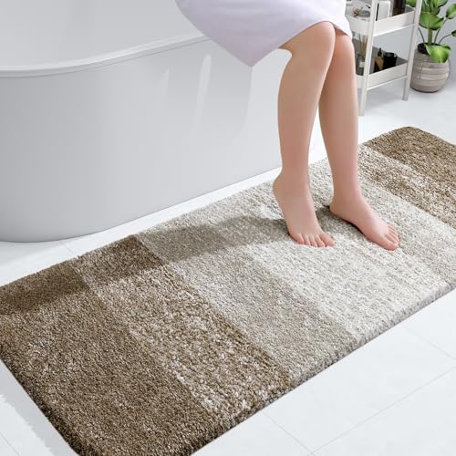 OLANLY Bathroom Runner Rug 54x24, Extra Soft Absorbent Microfiber Bath Rugs