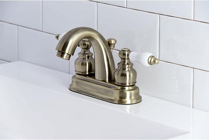 Kingston Brass KB5617PL Restoration 4-Inch Centerset Bathroom Faucet, Brushed Brass