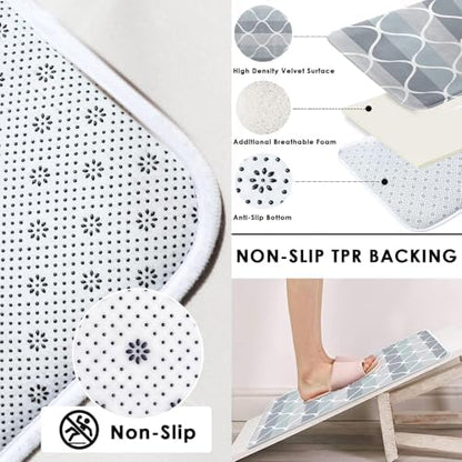 Bathroom Sets with Shower Curtain and Rugs, 4 Pcs Geometric