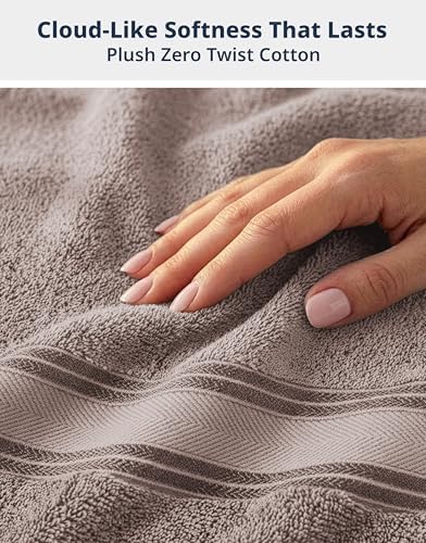 LANE LINEN Large Bath Sheets Oversized Soft Absorbent 4 Pack - Platinum