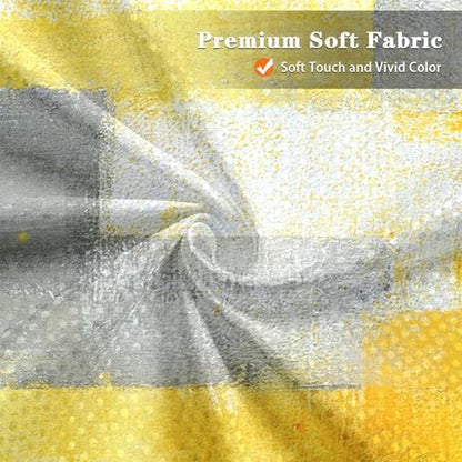 Shower Curtain Set, for Bathroom Decor 72" x 72", Abstract Yellow