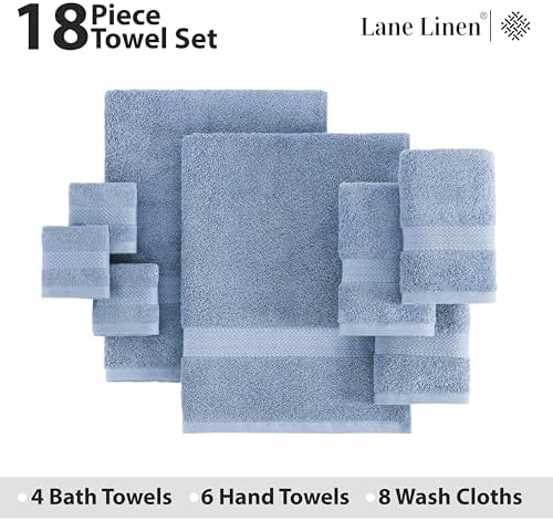 LANE LINEN Towel Set for Bathroom Soft Absorbent Quick Dry - Allure