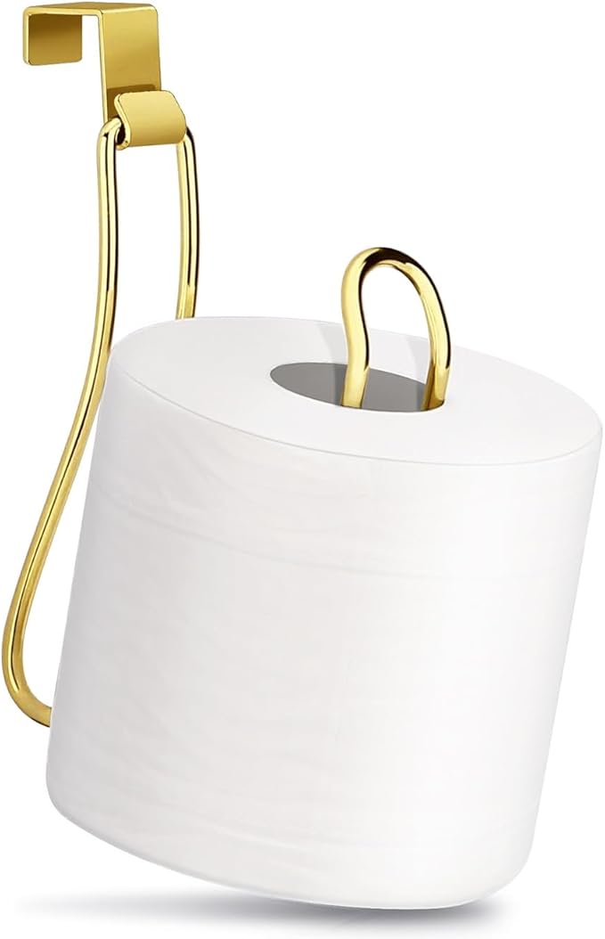 Over the Tank Toilet Paper Holder, Bathroom Organizers and Storage, Gold | Toilet Paper Roll Holder, Bathroom Toilet Paper Storage, Space Saving for Bathroom