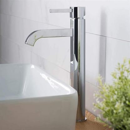 KRAUS Ramus Single Handle Vessel Sink Bathroom Faucet in Satin Nickel, FVS-1007SN