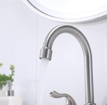 Hotis 2 Pack Bathroom Sink Faucet Brushed Nickel, 4 Inch 2 Handle Bathroom Sink Faucet for 1 or 3 Hole, Centerset Bathroom Faucet for Sink Vanity, with Pop-up Drain and Supply Hoses, HT-BF201