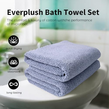 Everplush Diamond Collection Oversized Bath Towel – 2 Pieces, Super Soft & Highly Absorbent, Quick-Drying & Extra Large. Perfect for Bathroom, Pool, Swimming Use.(Dusk, 30" x 56" 2PK)