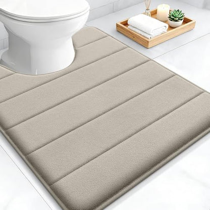 OLANLY Memory Foam Toilet Rugs U Shaped 24x20, Super Soft and Absorbent