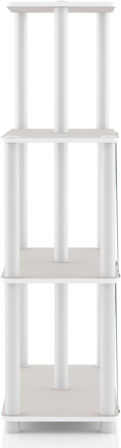 Homes: Inside + Out Apexa Modern 5-Cube Ladder Shelving Units, Collectibles Display Shelves, Easy Assembly Standing Shelf, Home Storage Organizer for Living Room, Bedroom, Office, Taupe Grey
