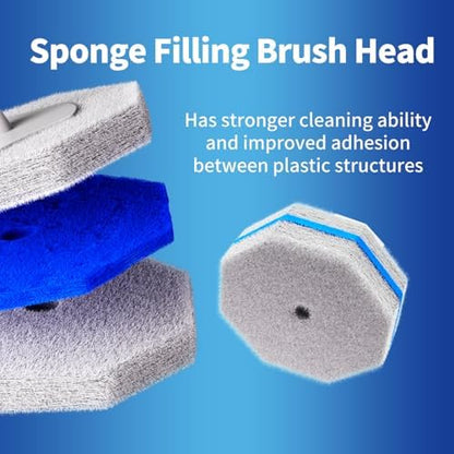 Hohoky Disposable Toilet Brush Cleaning System, Two Sets of Wands and 60p Refills Pads Replacement Heads, Wall Mounted Toliet Stick Starter Kit Bathroom Maintenance, Toilet Bowl Cleaner Holder