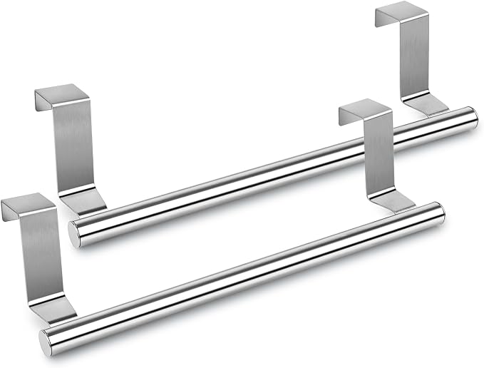 Kitchen Towel Holder Over Cabinet Door Towel Bar 2 Pieces Stainless Steel Kitchen Towel Hanger