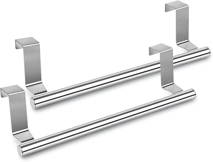 Kitchen Towel Holder Over Cabinet Door Towel Bar 2 Pieces Stainless Steel Kitchen Towel Hanger