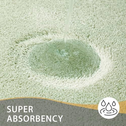 MINIDEAR Bathroom Rugs 47x20 Sage Green - Thick Memory Foam Bath Mat, Ultra Soft & Plush Fluffy, Non-Slip, Quick Dry, Absorbent Washable Floor Microfiber Mat for Tub, Home Decor Accessories