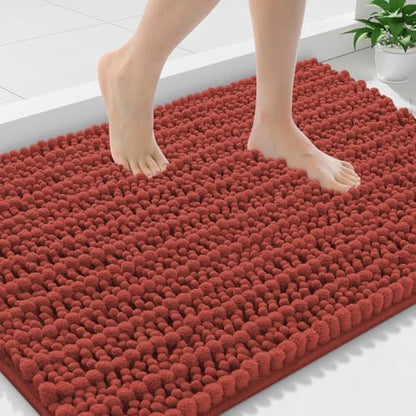 Smiry Bathroom Rugs 36X24, Extra Soft Rubber Backing Chenille Bath Mats