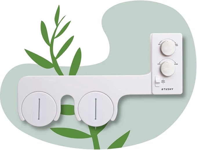 TUSHY Basic 2.0 Bidet Toilet Seat Attachment | Warm-Water Optional. Modern Sleek Design. Fresh Clean Water Sprayer (Non-Electric Self Cleaning Adjustable Nozzle), (White/Silver)