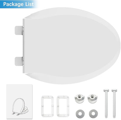 Toilet Seat, Elongated Toilet Seat with Toddler Seat Built in, Potty Training Toilet Seat Elongated Fits Both Adult and Child, with Slow Close and Magnets- Elongated 2 Packs