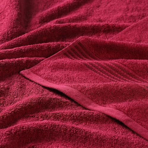 Superior Egyptian Cotton 2-Piece Bath Sheet Towel Set, Oversized Body Towels For Adults And Kids, Large Towel For Bath, Shower, Guest Bathroom, Spa, Gym, Resort, Essentials, Airbnb, Burgundy