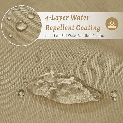WONICY No Hook Shower Curtain with Liner for Bathrooms, Khaki, 71 x 74