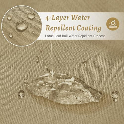 WONICY No Hook Shower Curtain with Liner for Bathrooms, Khaki, 71 x 74