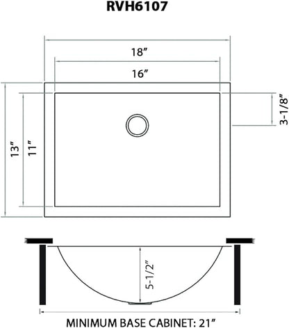 Ruvati Satin Gold Brass Tone Undermount Bathroom Sink 16 x 11 inch Stainless Steel - RVH6107GG