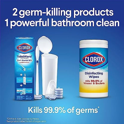 Clorox ToiletWand Disposable Toilet Cleaner Refills, Rainforest Rush Scent, 30 Count, Kills 99.9% of Germs, Touch-Free Toilet Cleaning