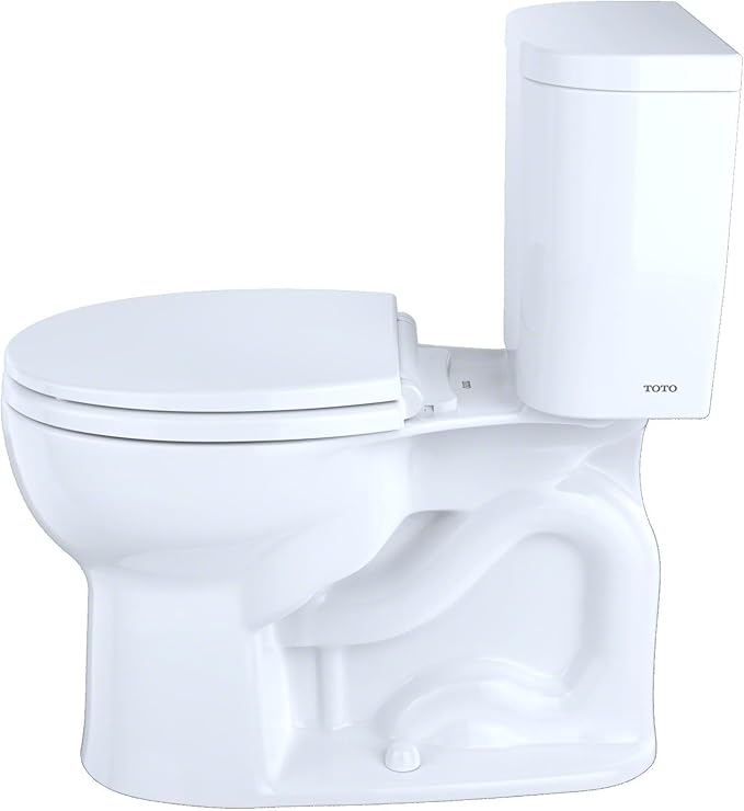 TOTO® EntradaTM Two-Piece Round 1.28 GPF Universal Height Toilet, Cotton White - CST243EF#01