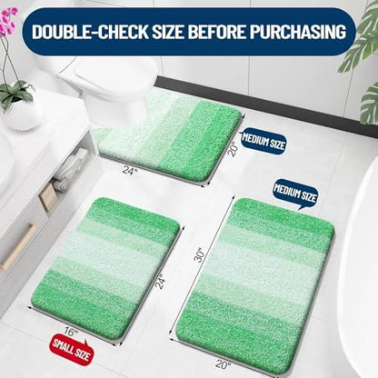 OLANLY Luxury Toilet Rugs U-Shaped 24x20, Soft Absorbent Microfiber Mat