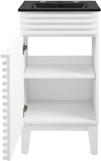 Modway Render 18" Bathroom Vanity With Sink in White Black