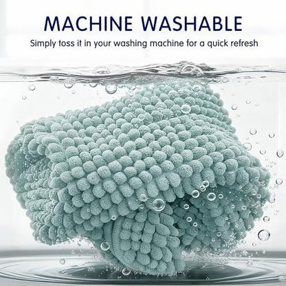 SUBRTEX Bathroom Rugs, 24" x 55" Chenille Bath Rug Soft Short Plush Bath Mat Soft Shower Mat Water Absorbent Shower Mat Quick Dry Machine Washable, Light Green