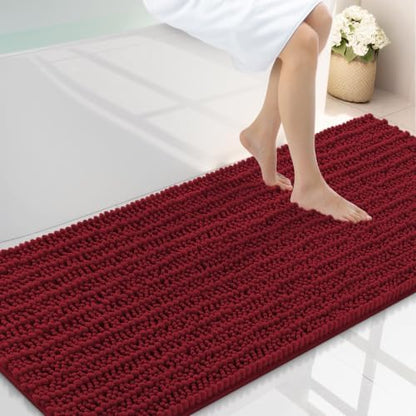 Smiry Bathroom Rugs 59X24, Extra Soft Rubber Backing Chenille Bath Mats