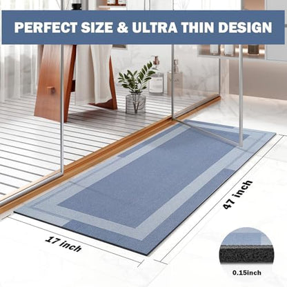 YDKGL Non Slip Bath Mat Long Ultra Thin Bathroom Rugs Runner Fit Under Door