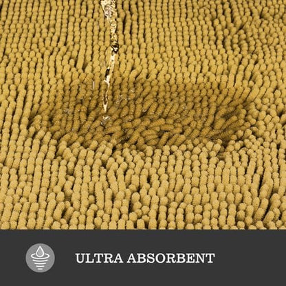 Yeaban Chenille Mustard Bathroom Runner Rug 24"x60"