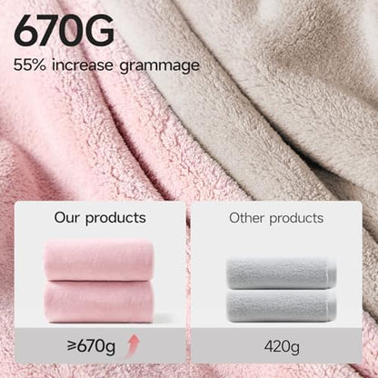 REDKISS Pack of 6 Pink Towel Set - 2 Extra Large Bath, 2 Hand, 2 Washcloths, Ultra Soft & Highly Absorbent, Quicker to Dry, Towels for Bathroom, Spa, Hotel, Gym