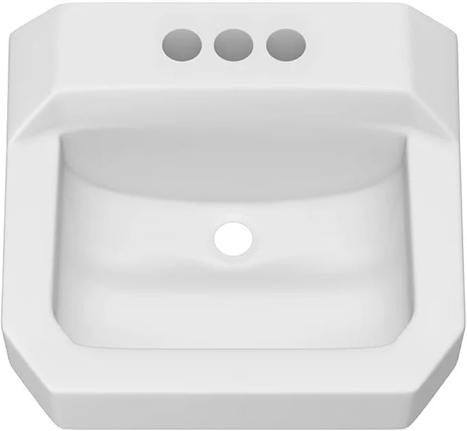 PROFLO PF5414 19-5/8" Rectangular Vitreous China Wall Mounted Bathroom Sink with Overflow and 3 Faucet Holes at 4" Centers - White