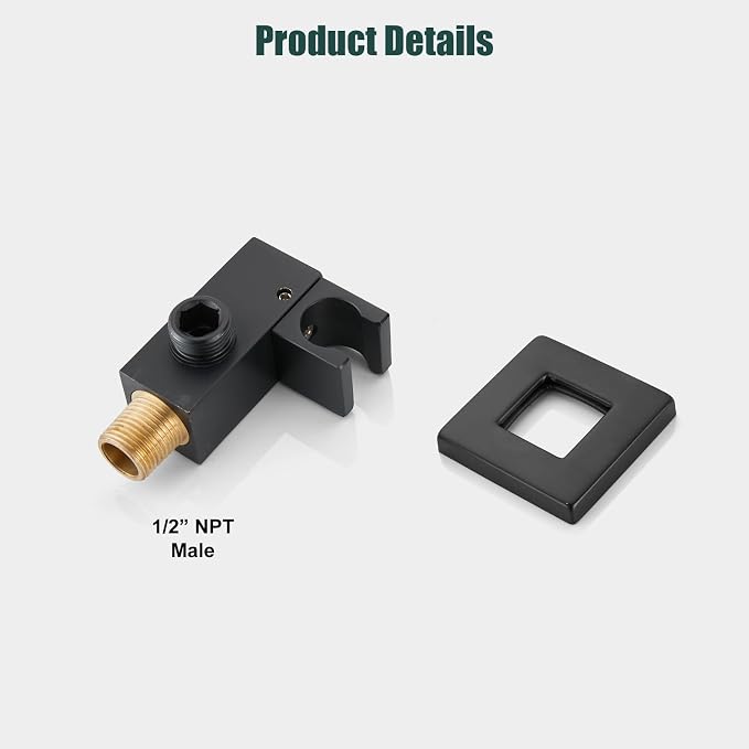 Heyalan Hand-held Shower Head Set-SUS304 Handheld Shower,Matte Black | SUS304 stainless steel wand, curved-style design, single rain spray, 59-inch long hose and standard 1/2-inch connection
