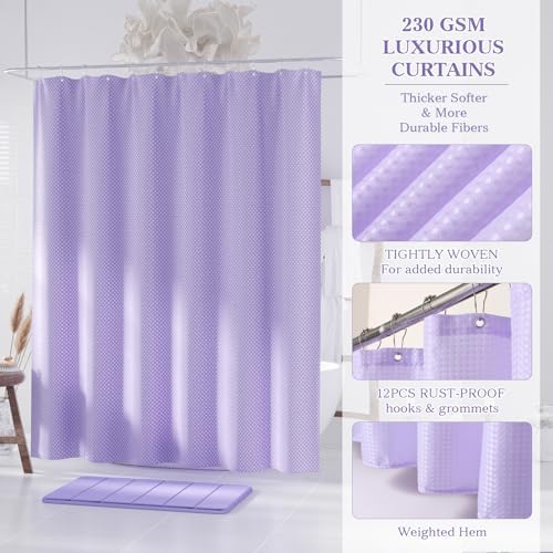 Purple Bathroom Accessories Set - Shower Curtain Sets