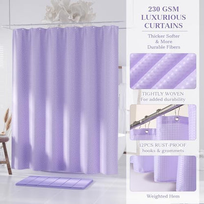 Purple Bathroom Accessories Set - Shower Curtain Sets