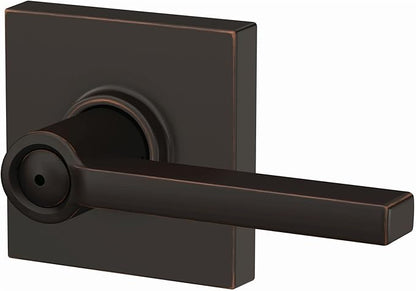 Schlage F40 LAT 625 COL Latitude Lever with Collins Trim Bed & Bath Privacy Door Lock, Bright Chrome