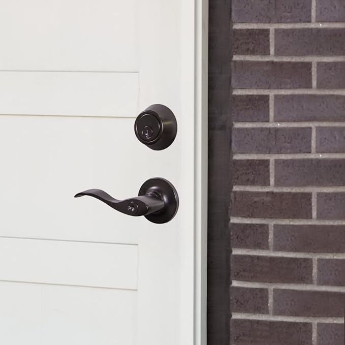Design House 778886 Springdale Keyed Unlocking Door Handle, Matte Black