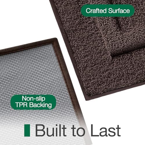 LUMI Ultra Soft Bathroom Rugs Absorbent, Non Slip Bath Mat 16X24, Brown