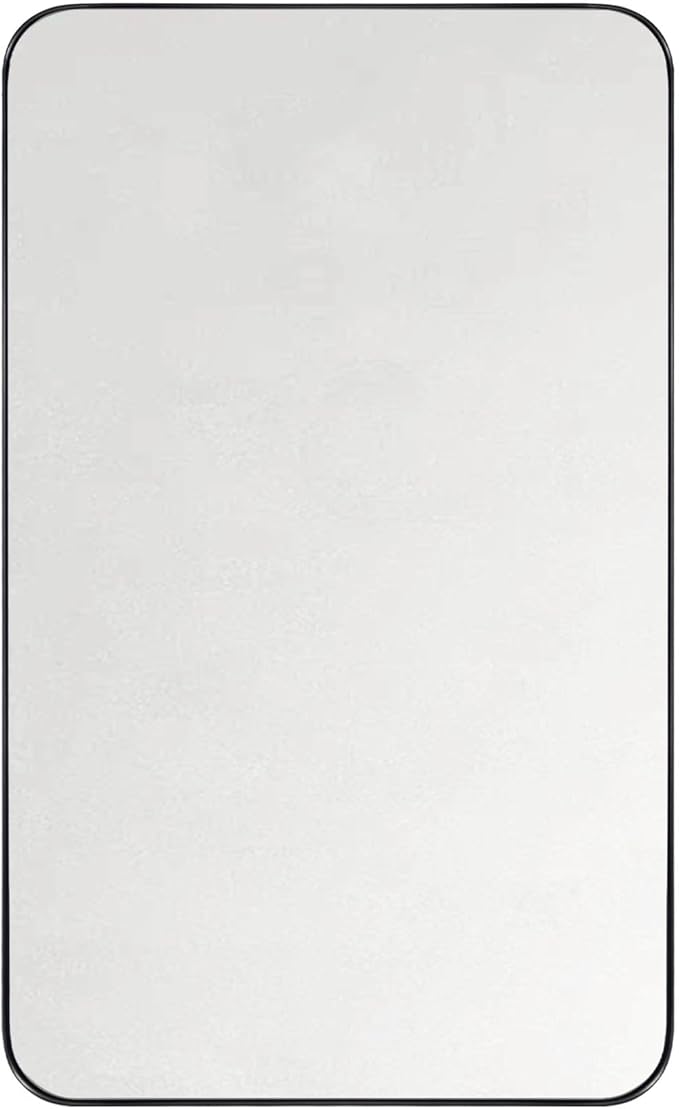 GRACTO 24x40'' Oil Rubbed Bronze Metal Framed Bathroom Mirror for Wall in Stainless Steel Rounded Rectangular Bathroom Vanity Mirrors Wall Mounted