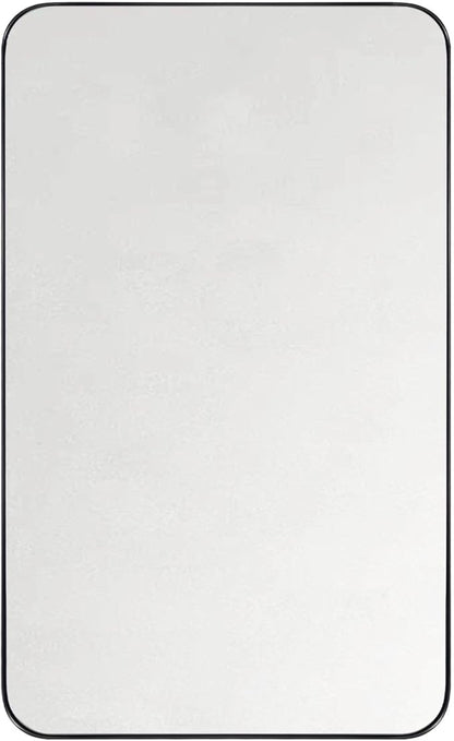 GRACTO 24x40'' Oil Rubbed Bronze Metal Framed Bathroom Mirror for Wall in Stainless Steel Rounded Rectangular Bathroom Vanity Mirrors Wall Mounted