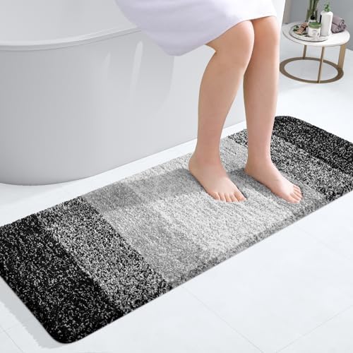 OLANLY Bathroom Runner Rug 47x17, Extra Soft Absorbent Microfiber Bath Rugs