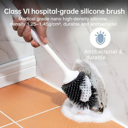 Lefree Silicone Toilet Brush and Holder Set - Bathroom Brush