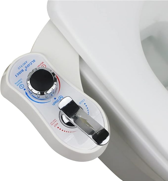 Bidet AMI910- Hot and Cold Water Bidet Attachment for Toilet - Self Cleaning Dual Nozzles(Frontal & Rear Wash) - Non-Electric Mechanical Bidet Toilet Attachment