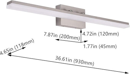 mirrea 36in Modern LED Vanity Light for Bathroom Lighting Dimmable 36w Brushed Nickel (Cold White 5000K)